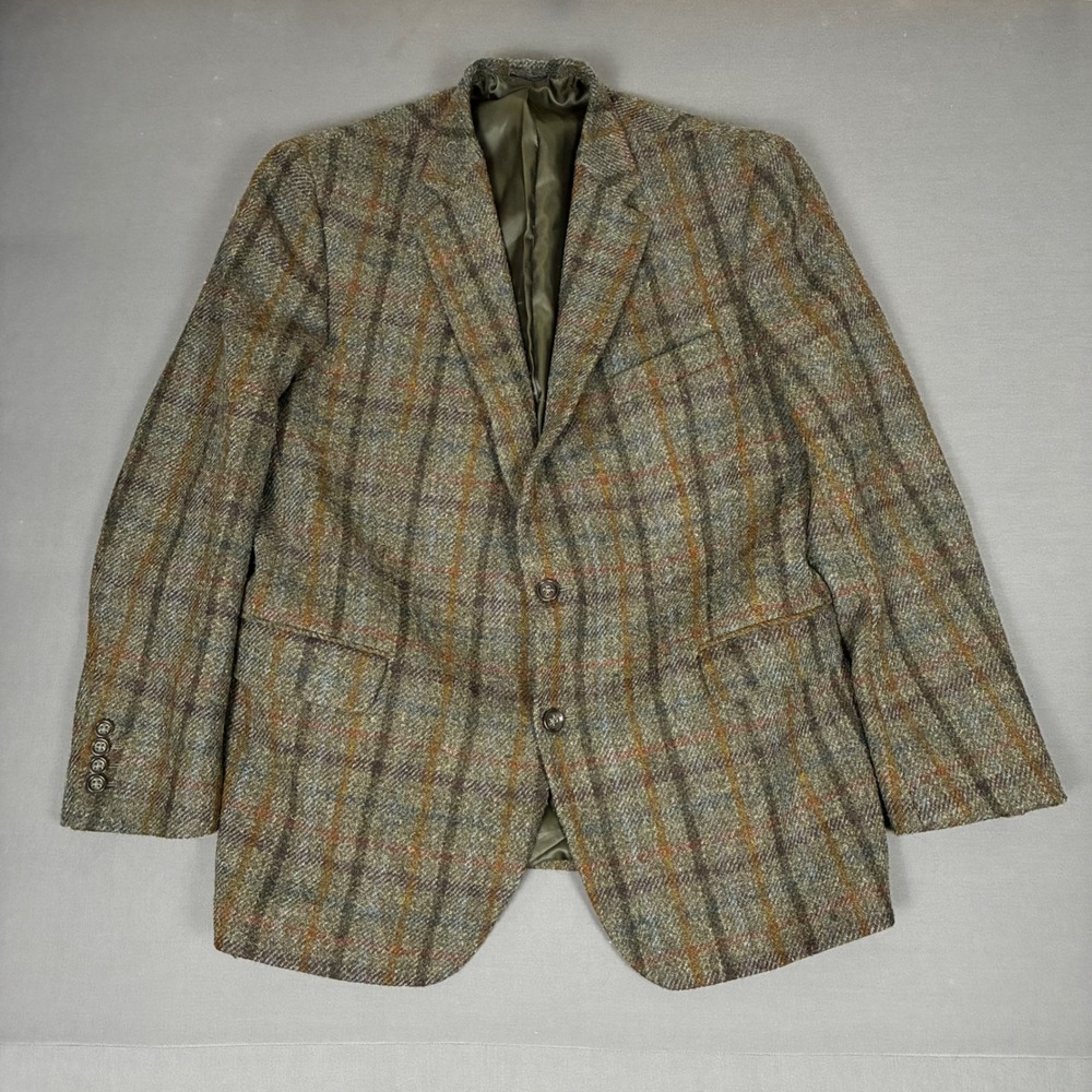 Harris Tweed 100% Pure Wool Handwoven Bronze Brown Sport Coat Men's Size 46 Reg